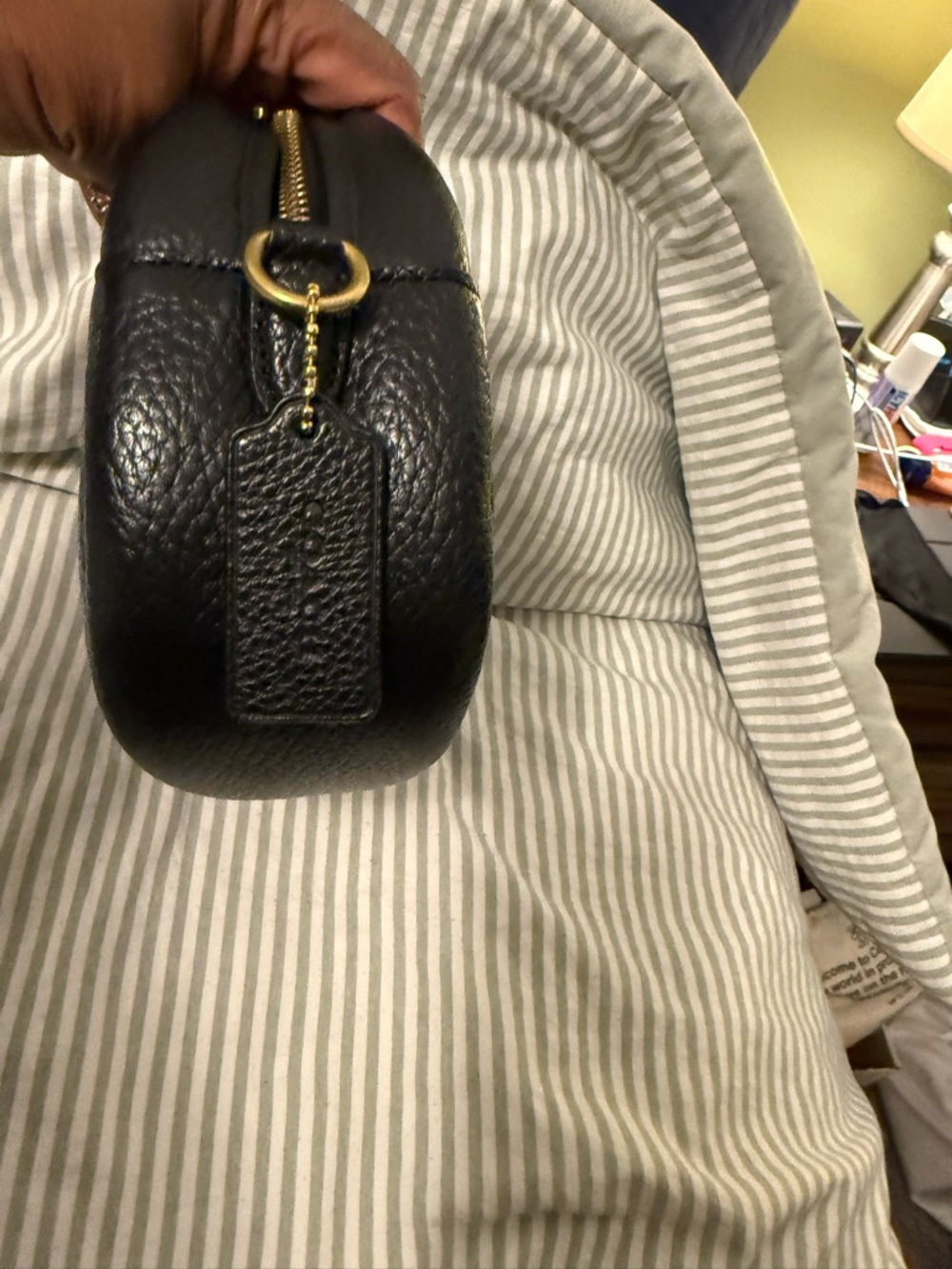 Coach Black Pebbled Leather Crossbody Camera Bag with Gold Hardware - Picture 2 of 6